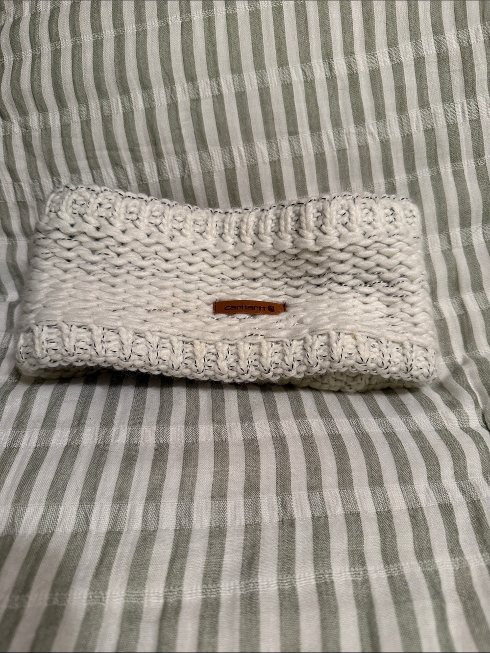 Carhartt White Chunky Knit Headband Ear Warmer